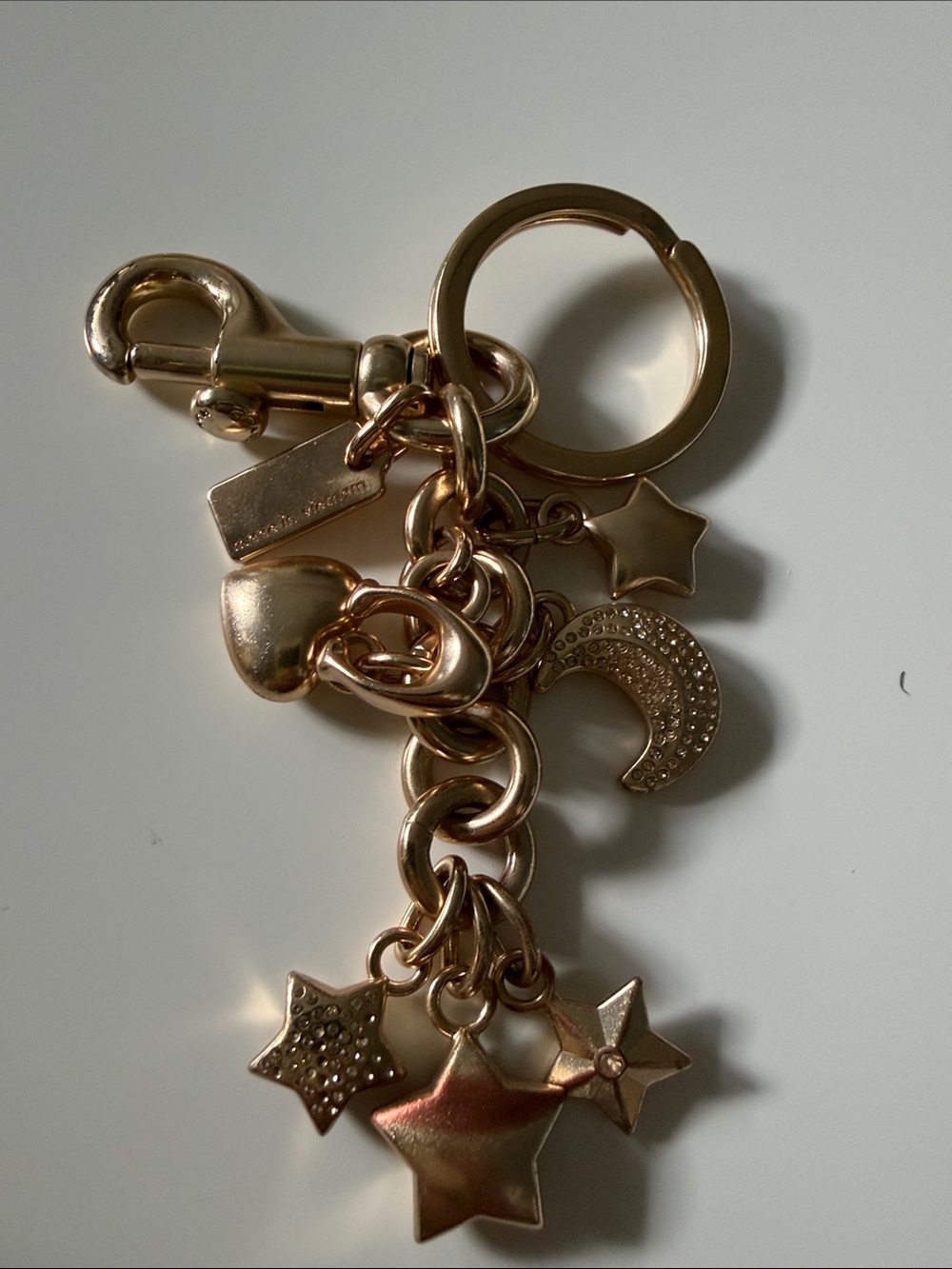 Coach Gold-tone Star & Moon Charm Keychain